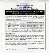 Notice Regarding Fee Structure of MBBS & BDS Programs for Foreign Candidates